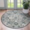 Homeroots 6 ft. Round Gray & White Filigree Area Rug 396201 - alternate 7